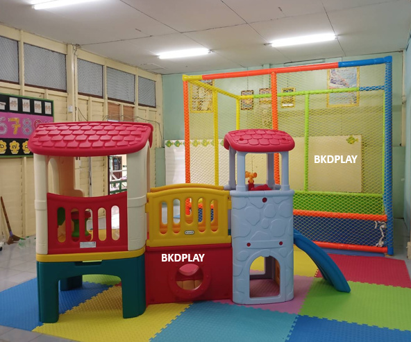 ส่งฟรี บ้านสไลเดอร์ปีนป่าย บ้านน้อย2ชั้น คละสี เลือกสีได้ ราคาต่อ1ชุด กระดานลื่นเด็ก เครื่องเล่นสนามกลางแจ้ง-ในร่ม พร้อมส่ง