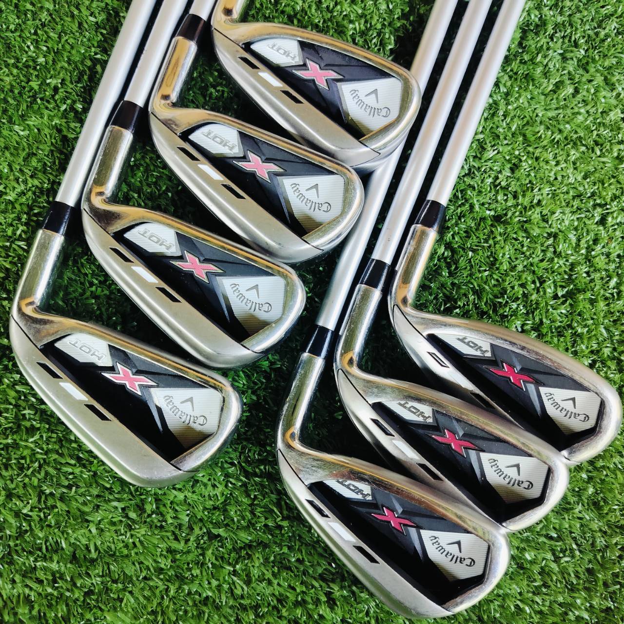 *** ไม้กอล์ฟผู้หญิง *** ชุดเหล็ก Callaway X HOT ก้าน WOMEN'S FLEX สวยมาก เดิมทุกอย่าง กริพเดิมสวย ก้านในชุดเหล็ก 55 กรัม เบามาก ไม้กอล์ฟพรีเมี่ยมมือสอง ของแท้ By NakaraLuxurious