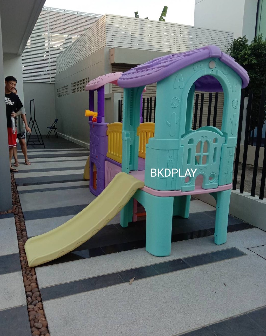 ส่งฟรี บ้านสไลเดอร์ปีนป่าย บ้านน้อย2ชั้น คละสี เลือกสีได้ ราคาต่อ1ชุด กระดานลื่นเด็ก เครื่องเล่นสนามกลางแจ้ง-ในร่ม พร้อมส่ง