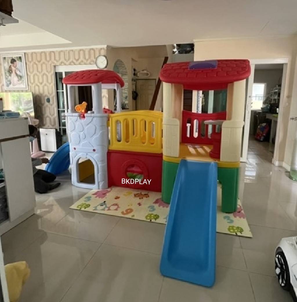 ส่งฟรี บ้านสไลเดอร์ปีนป่าย บ้านน้อย2ชั้น คละสี เลือกสีได้ ราคาต่อ1ชุด กระดานลื่นเด็ก เครื่องเล่นสนามกลางแจ้ง-ในร่ม พร้อมส่ง