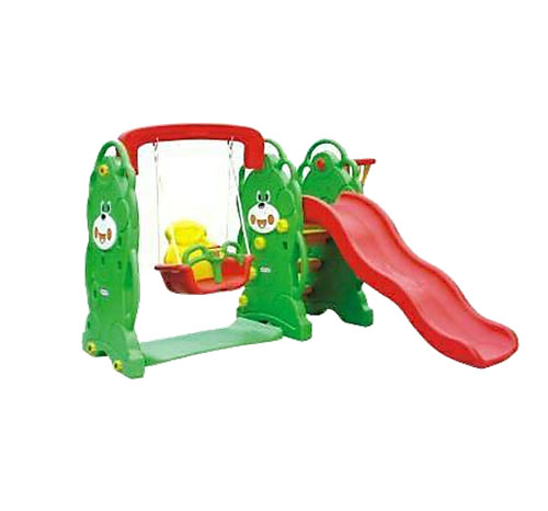 สไลเดอร์3in1 ชิงช้า กระดานลื่นหมี เขียว แป้นบาส,ของเล่นเด็ก,เครื่องเล่นสนาม สินค้าพร้อมส่ง