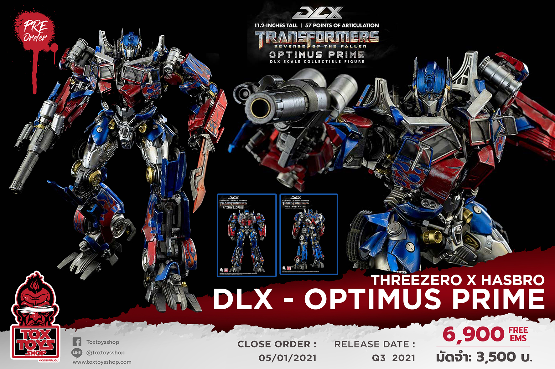 [สั่งจอง] ThreeZero X HASBRO : Transformers: Revenge of the Fallen DLX: Optimus Prime