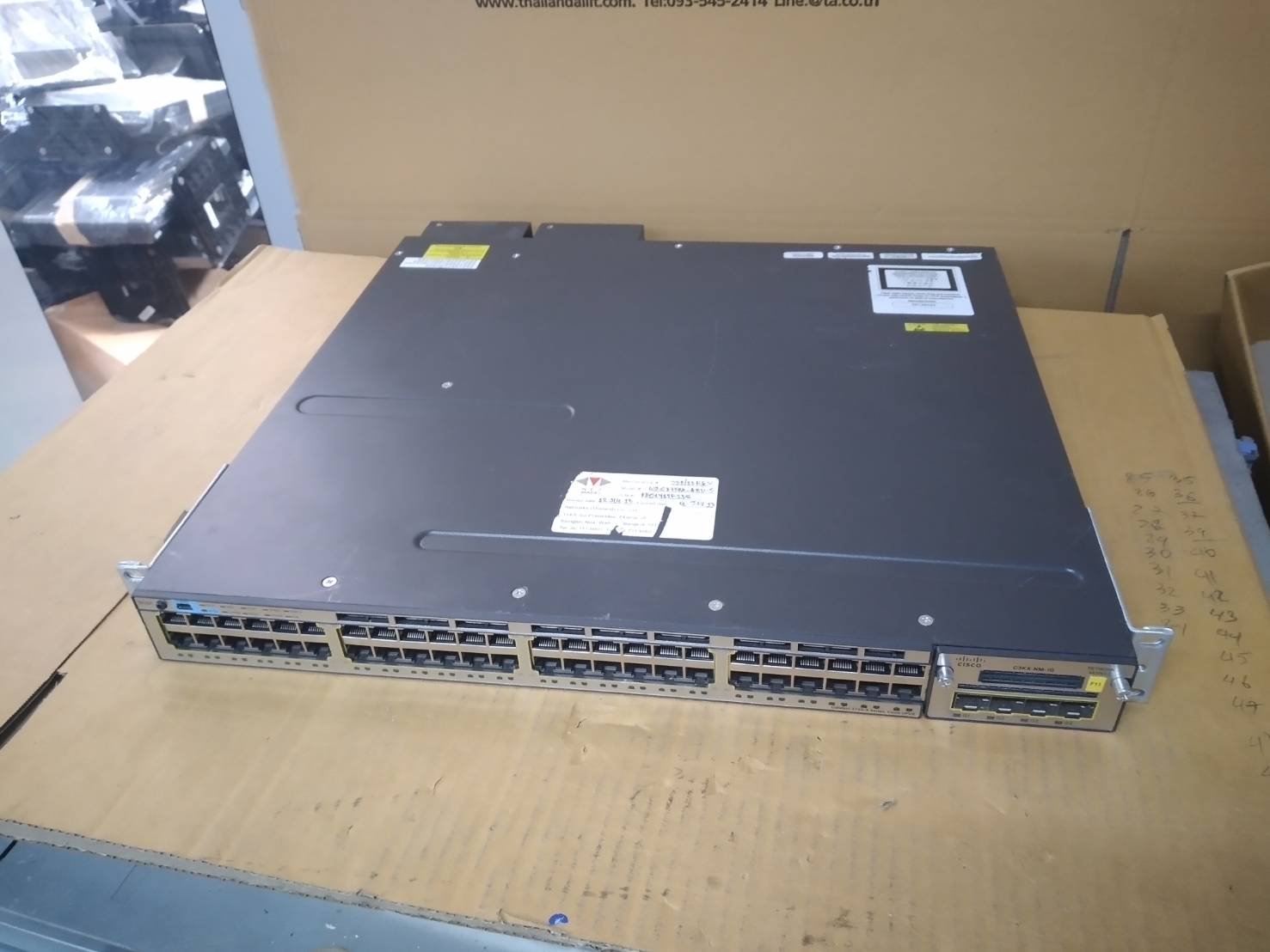 CISCO WS-C3750X-48U-S • 48 Port Gigabit Switch UPOE power x2