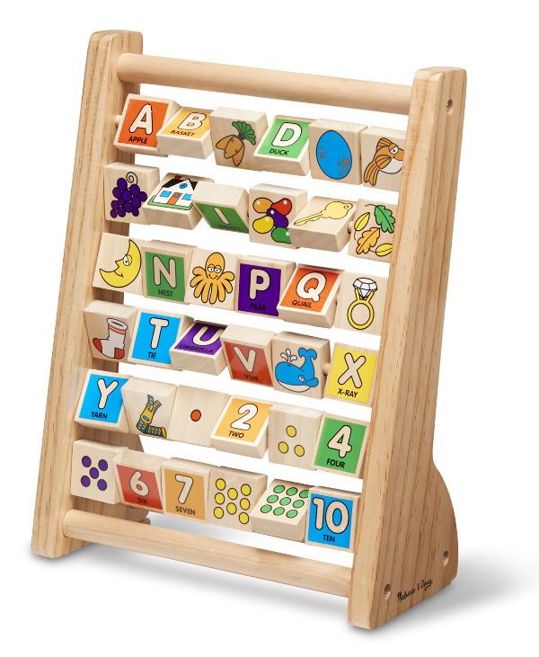 ชุดอบาคัสตัวอักษรและตัวเลข 1 ชุด เรียนรู้ตัวอักษร ตัวเลข จำนวน รูปร่าง สี และคำศัพท์ ABC-123 Abacus, ของเล่น,ของเล่นเสริมพัฒนาการ, ของเล่นอเมริกา,melissa & doug