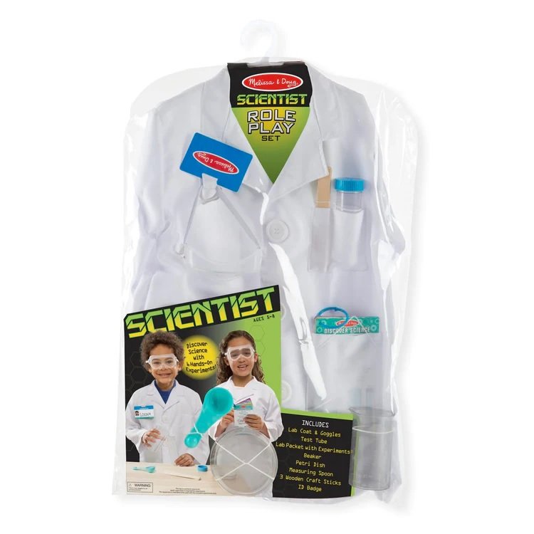 นักวิทยาศาสตร์ ฟรีไซส์ 3-6 ขวบ สูง 100-135 cm Melissa & Doug Role Play Costume Scientist รุ่น8536 ของเล่นเสริมพัฒนาการเด็ก