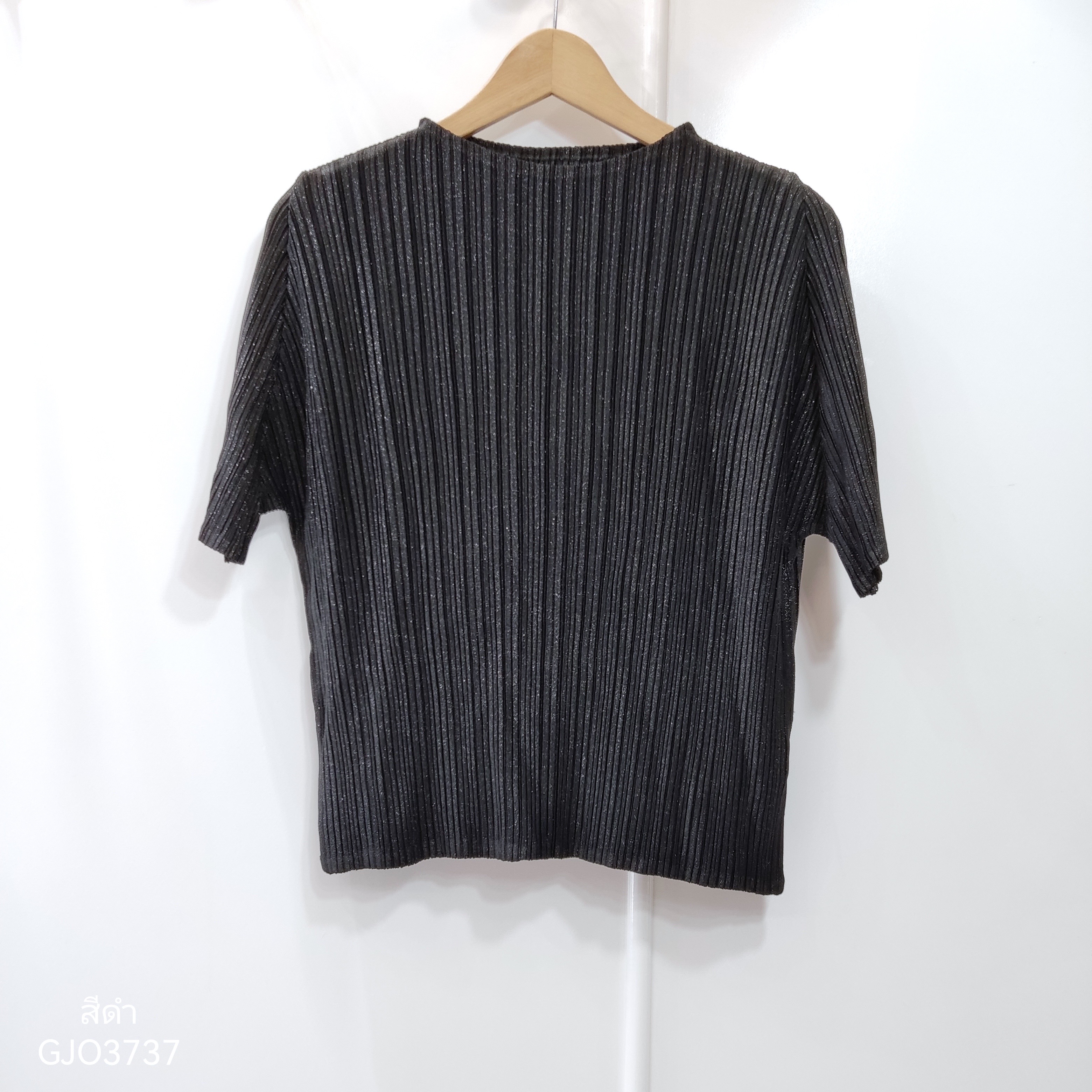 ปรับราคาลง20%!! 2MUAY รุ่น GJO3737 เสื้อพลีทคุณภาพ SHORT SLEEVE GLITTER PLEATED TOP 7 สี FREE SIZE