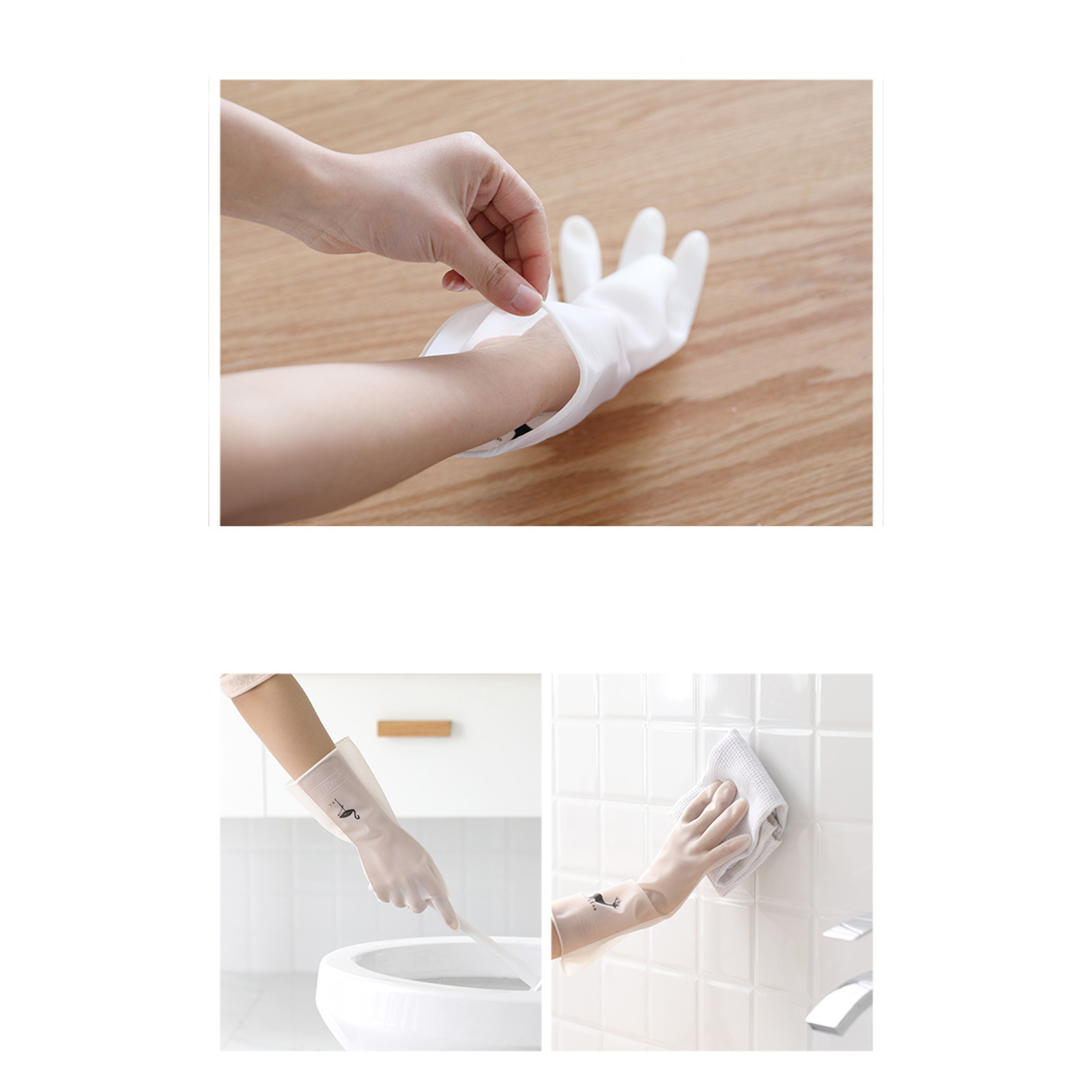 ถุงมือยาง PVC 1คู่(2ข้าง) ถุงมือล้างจาน ใส่ล้างผักผลไม้ ทำความสะอาด ใช้ในครัว เหนียว กันน้ำ