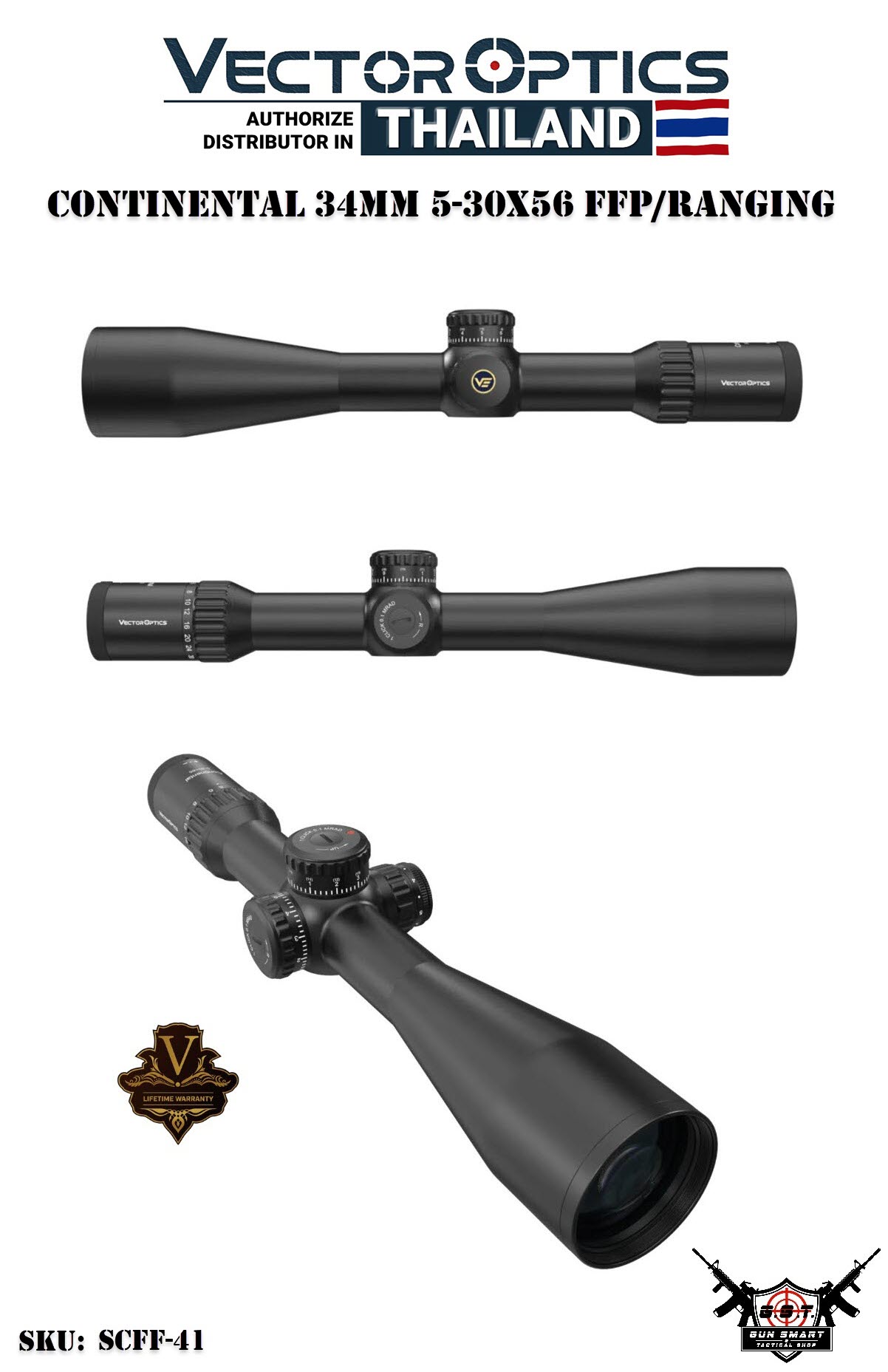 CONTINENTAL 34MM 5-30X56 FFP/RANGING - VectorOpticsThailand