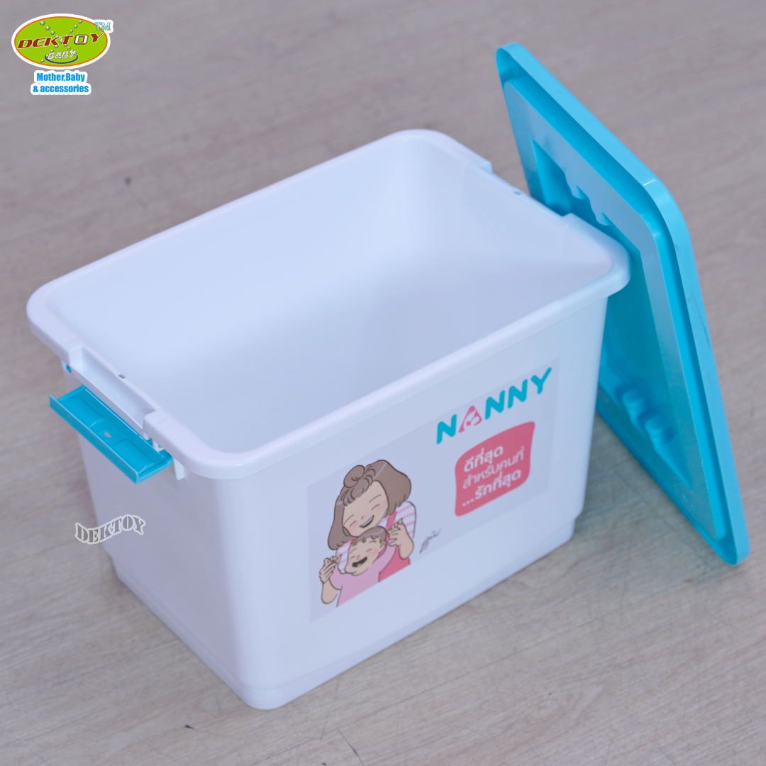 Nanny แนนนี่ กล่องเก็บของเอนกประสงค์ ใบใหญ่ มีหูหิ้ว ขนาด 21 ลิตร ลาย Munin (มุนิน) 245MU
