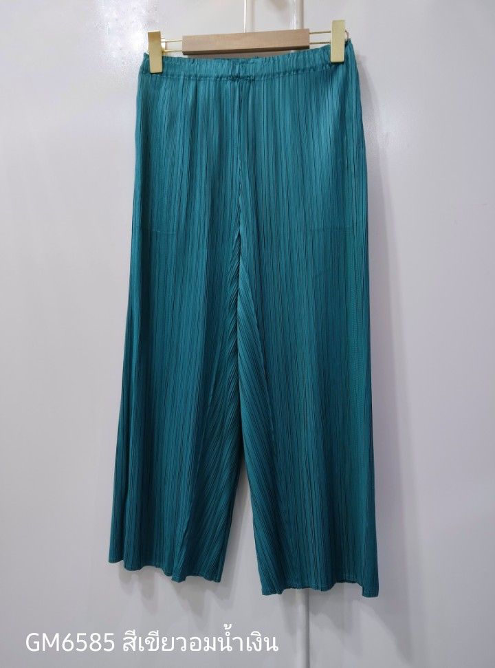 ยาว 31.5 นิ้ว 2MUAY รุ่น GM6585 กางเกงอัดพลีท STRAIGHT LEG PLEATED PANTS 15 สี FREE SIZE