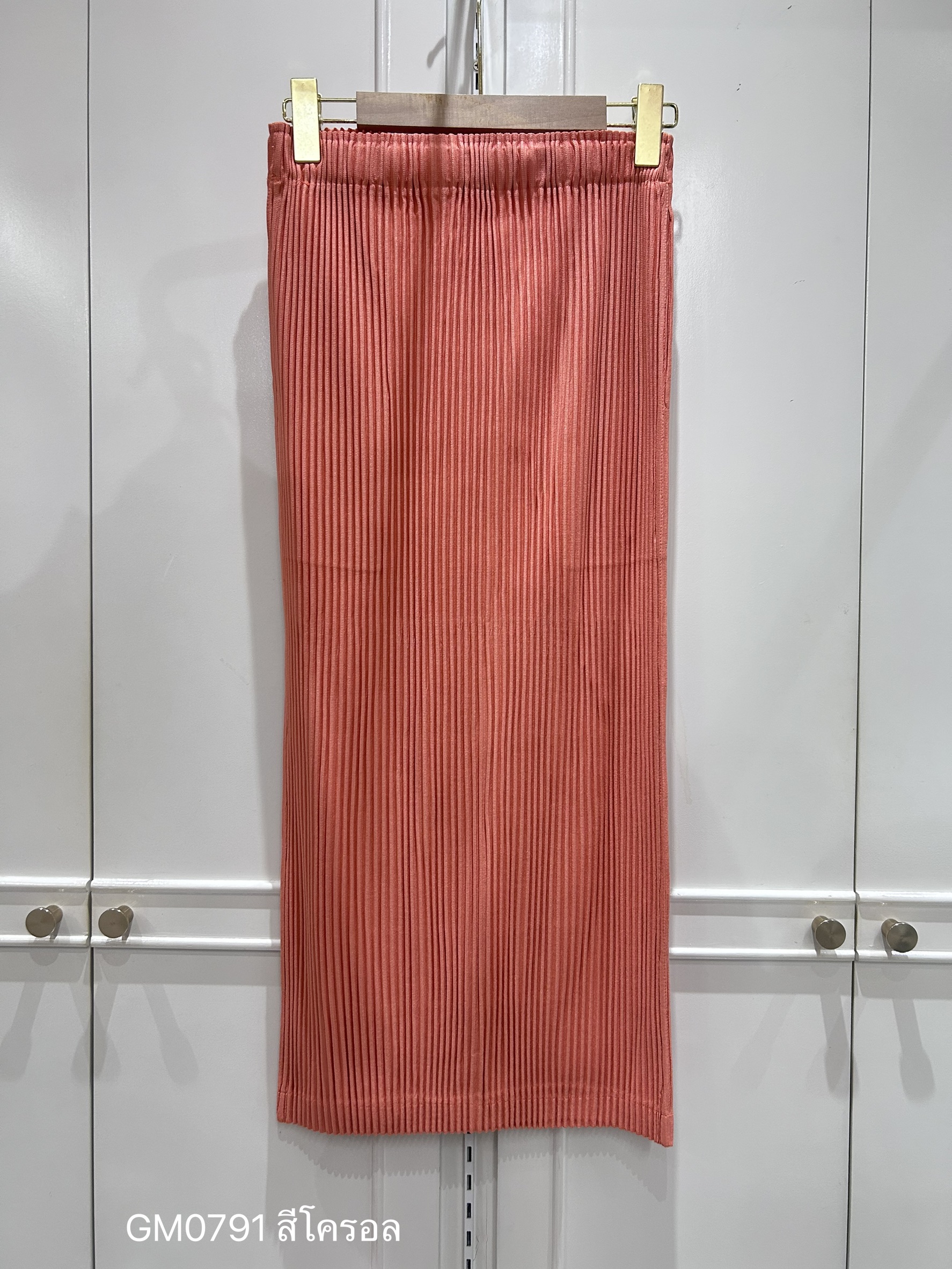 ยาว 32นิ้ว!! 2MUAY GM0791 กระโปรงอัดพลีทผ้าหนาทรงสอบ ไม่มีผ่า THICK PENCIL PLEATED SKIRT 11 สี FREE SIZE