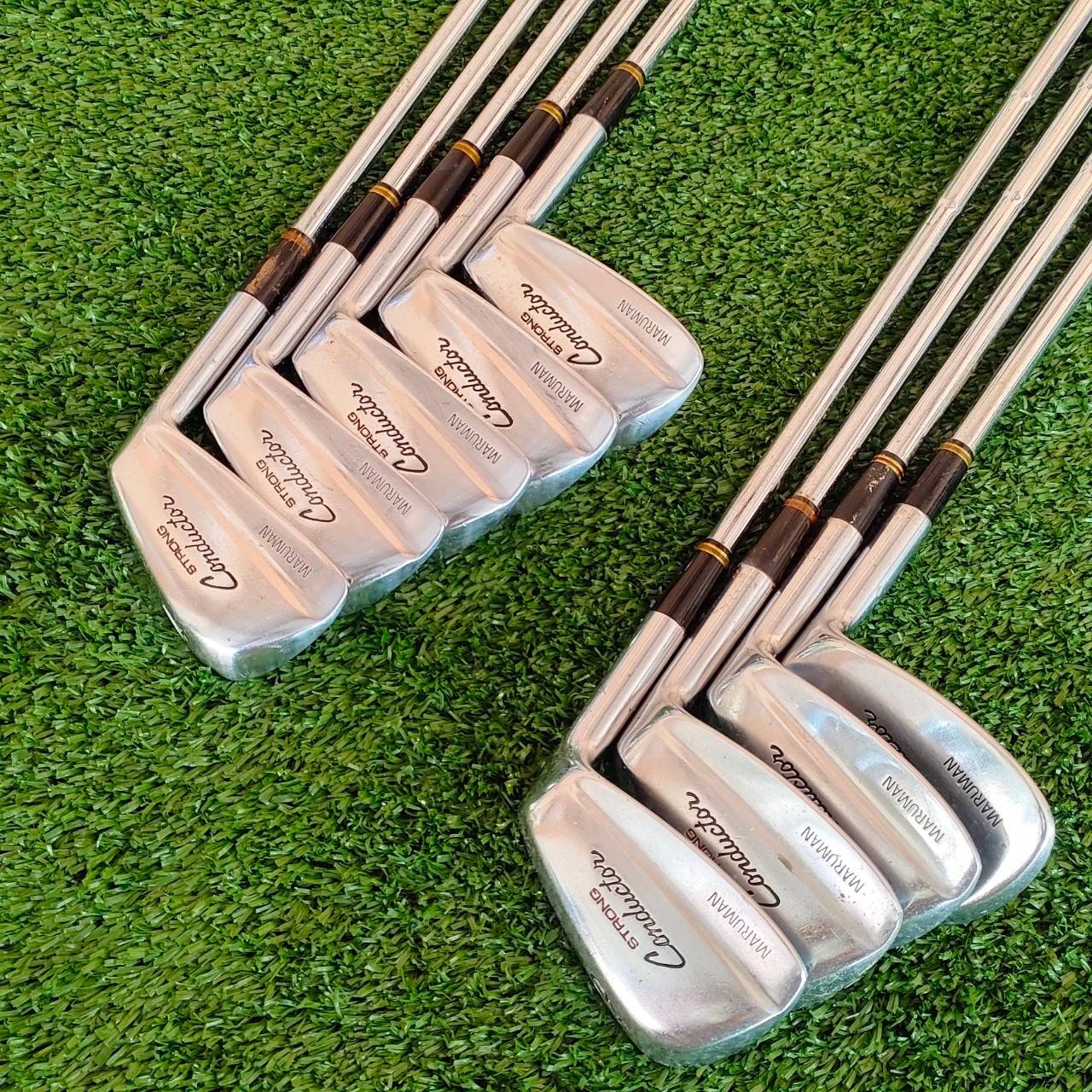 ชุดเหล็ก MARUMAN STRONG CONDUCTOR มีเหล็ก 4-9 เเละ PW AW SW ก้าน HEAVY DUTY FFBM FLEX R เหล็กตีไกล ใบ FORGED