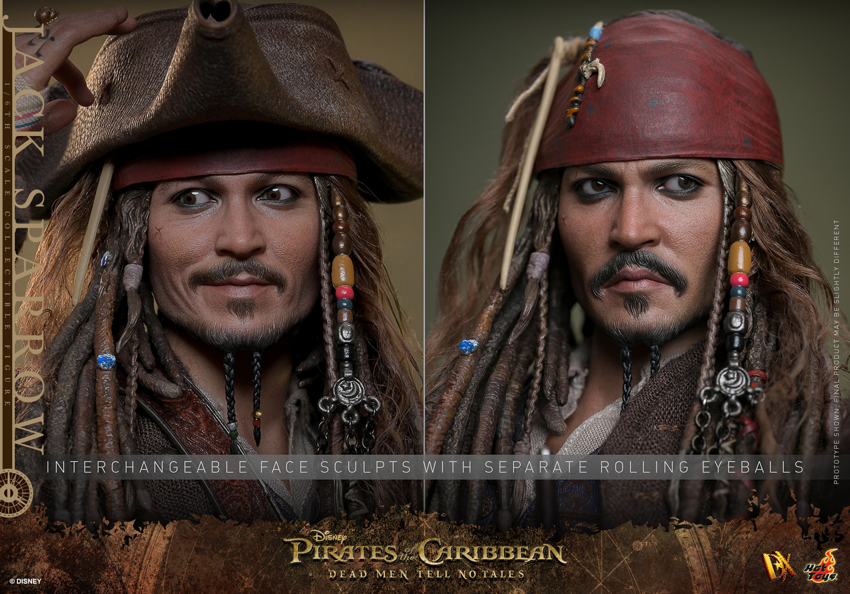 [พร้อมส่ง]Hot Toys 1/6 : Pirates of the Caribbean : Dead Men Tell No Tales - Jack Sparrow - DX38 : (Deluxe Version)(กล่องทะลุ)