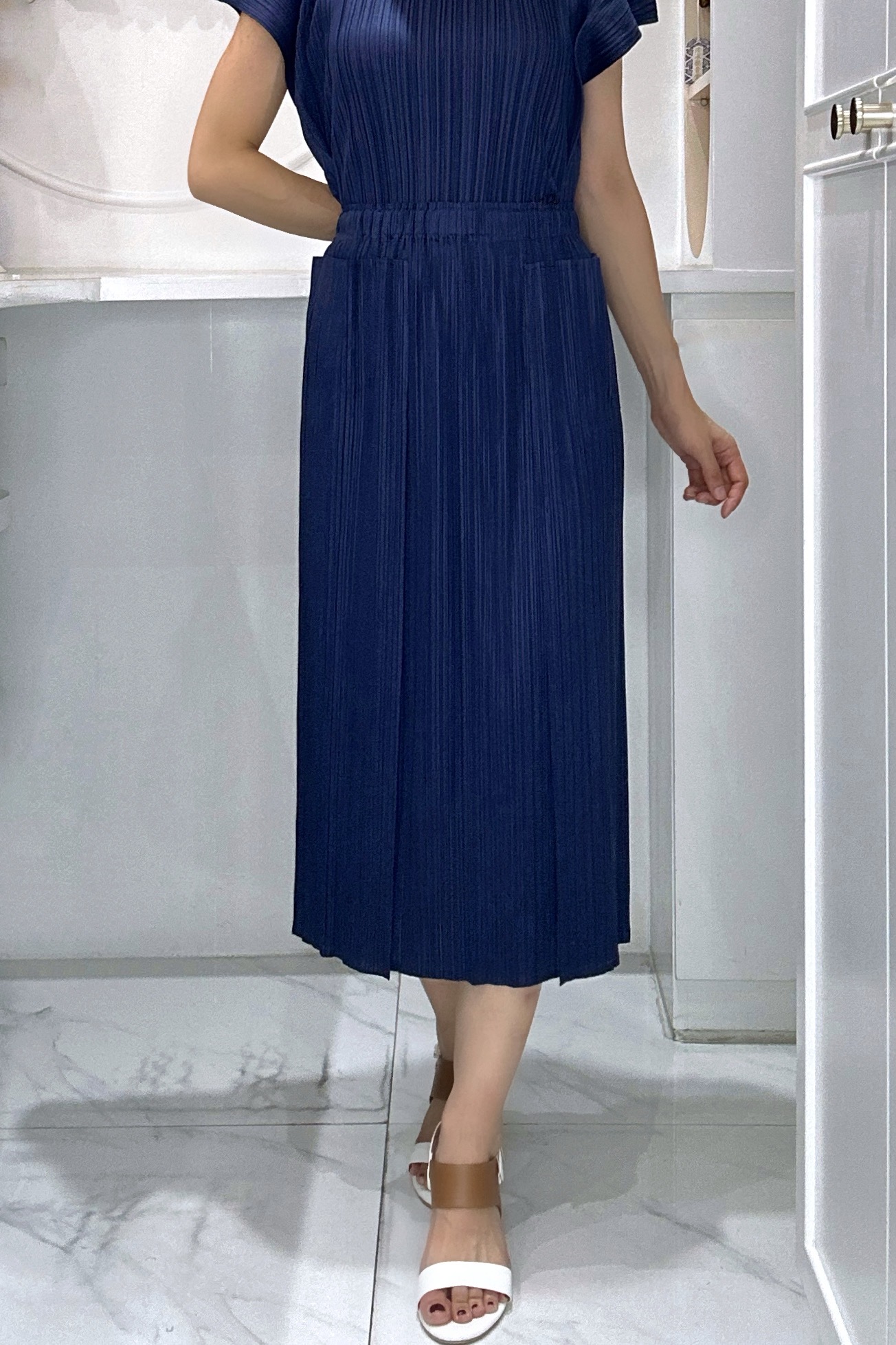 ปรับราคาลง20%!! ยาว 32นิ้ว! 2MUAY รุ่น GJO1265 กระโปรงพลีทคุณภาพ DOUBLE LAYER PLEATED SKIRT 8 สี FREE SIZE