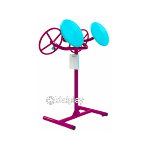 เครื่องออกกำลังกายกลางแจ้งผู้ใหญ่,บริหารข้อมือ-แขน-หัวไหล่ (แบบหมุนวงล้อคู่แบบผสม) ,ลานกีฬาอเนกประสงค์ สวนสาธารณะ ,เทศบาล,หมู่บ้าน,ผลิตในไทย, สั่งทำตามสีที่ต้องการได้ ขนาด 60x120x140 ซม.