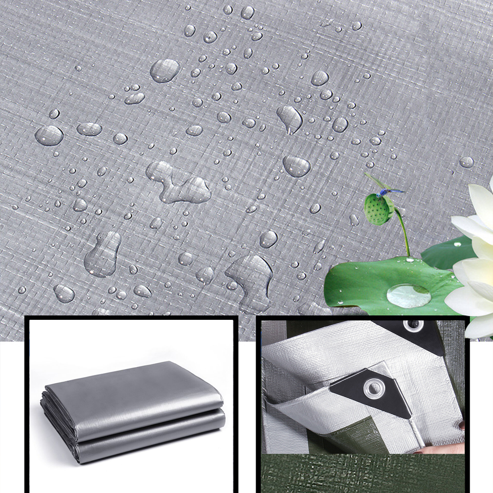 🔥Sale ลดราคา🔥 ผ้าใบ PE ตอกตาไก่ Set-04 น้อยกว่า 40ตร.ม. มีหลายขนาด 2สี น้ำเงินส้ม / เทาเขียว ทนแดด ทนฝน อายุการใช้งาน 2ปี