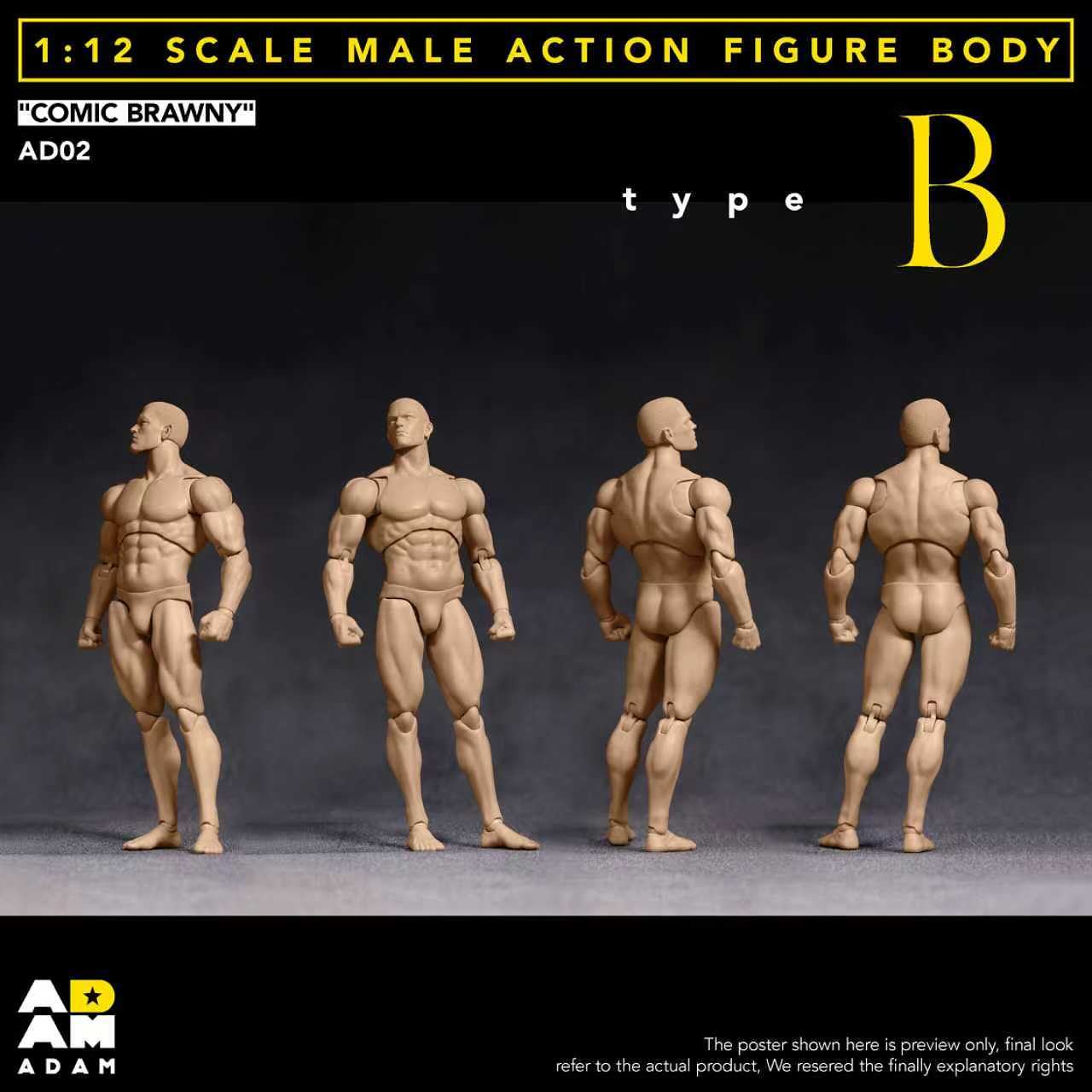 [สั่งจอง]ADAM-AD02 1/12 : COMIC SBRAWNY MALE ACTION FIGURE