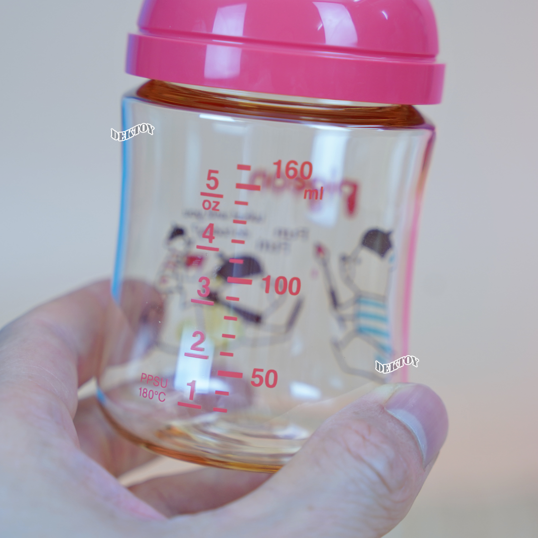 PIGEON พีเจ้น ขวดนมพีเจ้นสีชา Limited PPSU 5 ออนซ์ 160 มล. คอกว้างแพ็ค3ขวด ลาย Animal