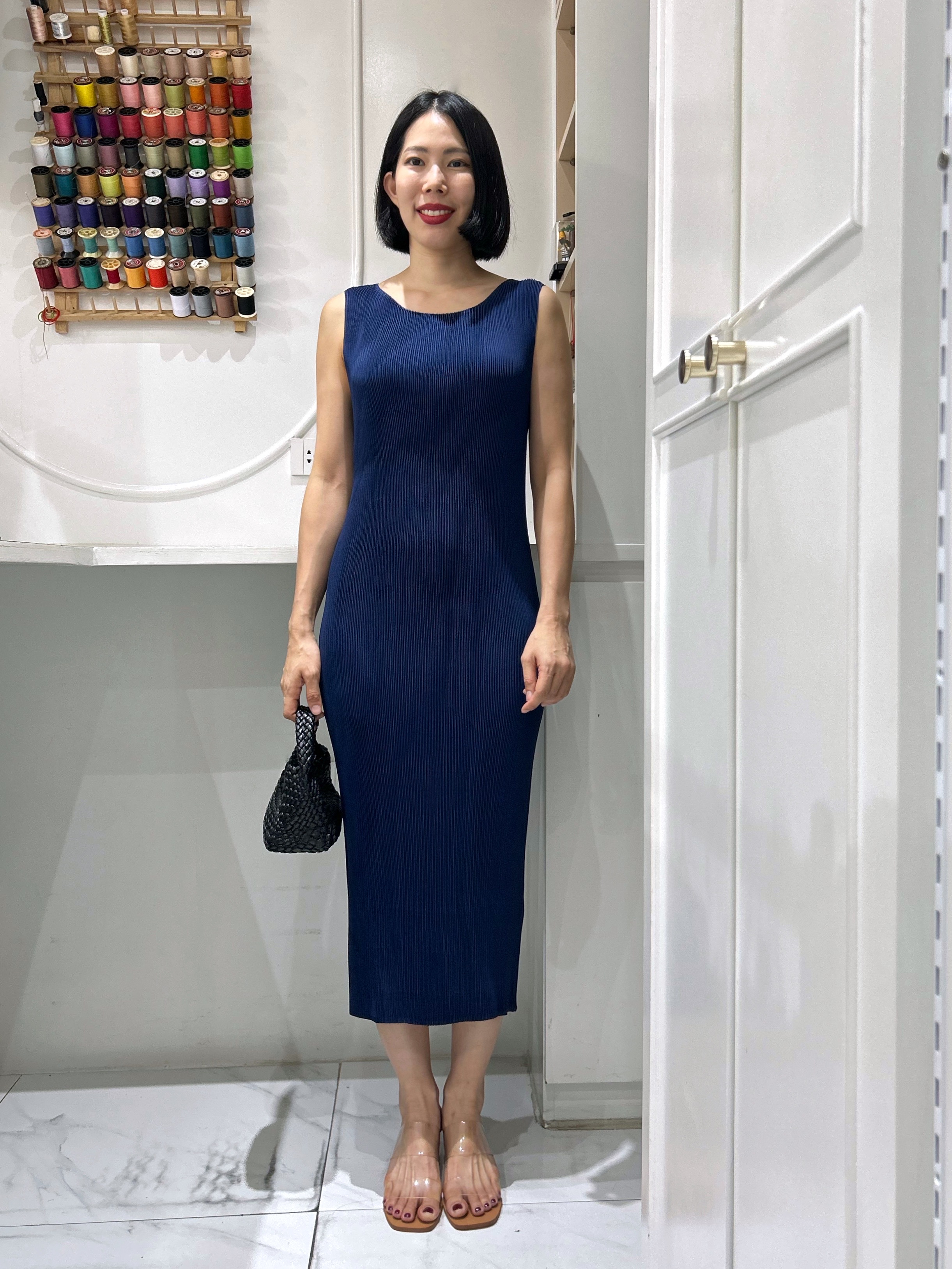 2MUAY รุ่น GJO11270 เดรสอัดพลีท SLEEVELESS PLEATED DRESS 7 สี FREE SIZE