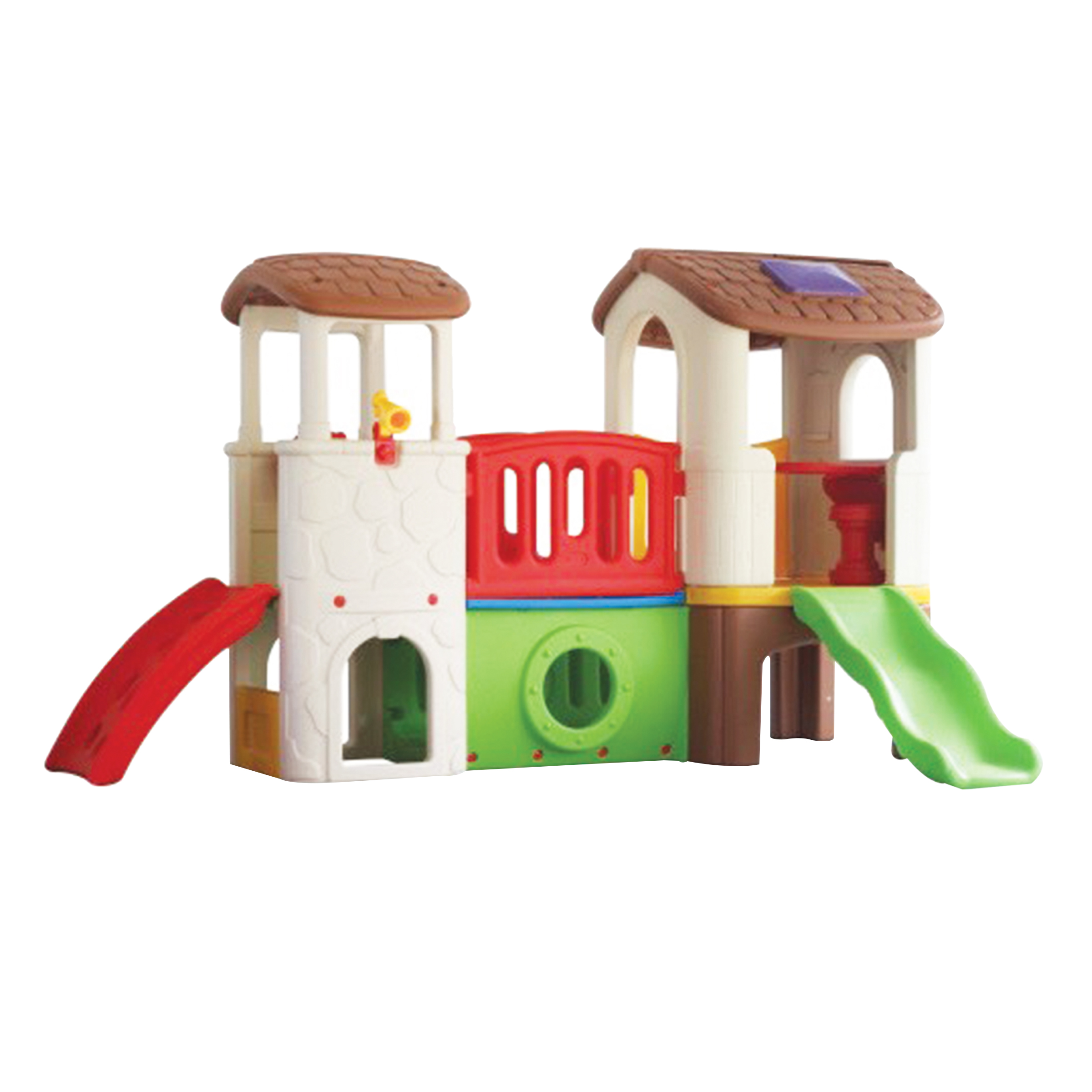 บ้านน้อย2ชั้น หลังคาสีน้ำตาล สไลเดอร์พร้อมปีนป่าย บ้านสไลเดอร์ของเล่น บ้านน้อยสองชั้น สไลเดอร์บ้าน,บ้านกระดานลื่น, เครื่องเล่นสนาม ในร่ม กลางแจ้งพร้อมส่ง kidszone