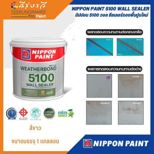 NIPPON PAINT 5100 WALL SEALER นิปปอน 5100 วอล ซีลเลอร์ รองพื้นปูนใหม่