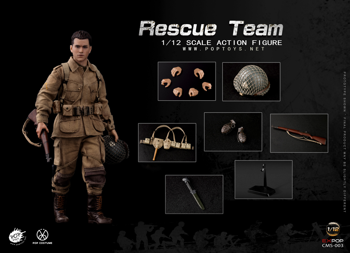 [สั่งจอง] POPTOYS 1/12 CMS003 WWII US Rescue Squad Paratrooper