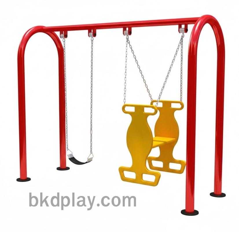 ชิงช้า 2 ที่นั่ง/แบบผสม เครื่องเล่นสนามกลางแจ้ง ขนาด : 150x220x200 ซม.