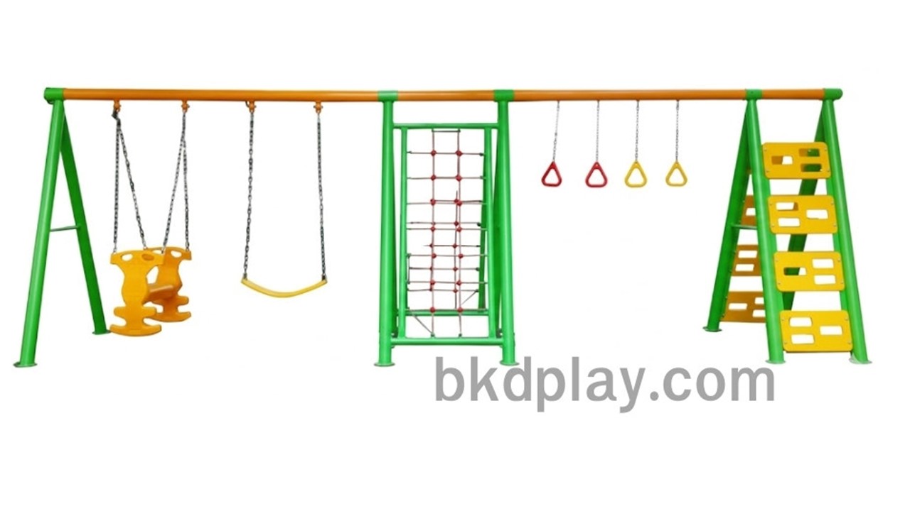 ชิงช้ารวมมิตร 6 in 1 (B) เครื่องเล่นสนามกลางแจ้ง เครื่องเล่นสนามเหล็ก งานนำเข้า สำเร็จรูป พร้อมส่ง เป็นสีตามแบบเท่านั้น