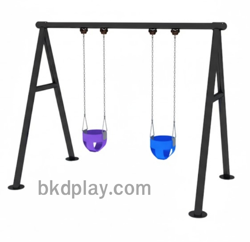 ชิงช้า 2 ที่นั่ง/สำหรับเด็กเล็ก ปรับใหม่ตามมาตรฐาน มอก,เครื่องเล่นสนาม กลางแจ้ง เหล็ก,ชิงช้า,OutdoorPlayground, ราคาโรงงาน สินค้าสั่งทำ 10-20 วัน ขนาด:150x350x190 ซม.