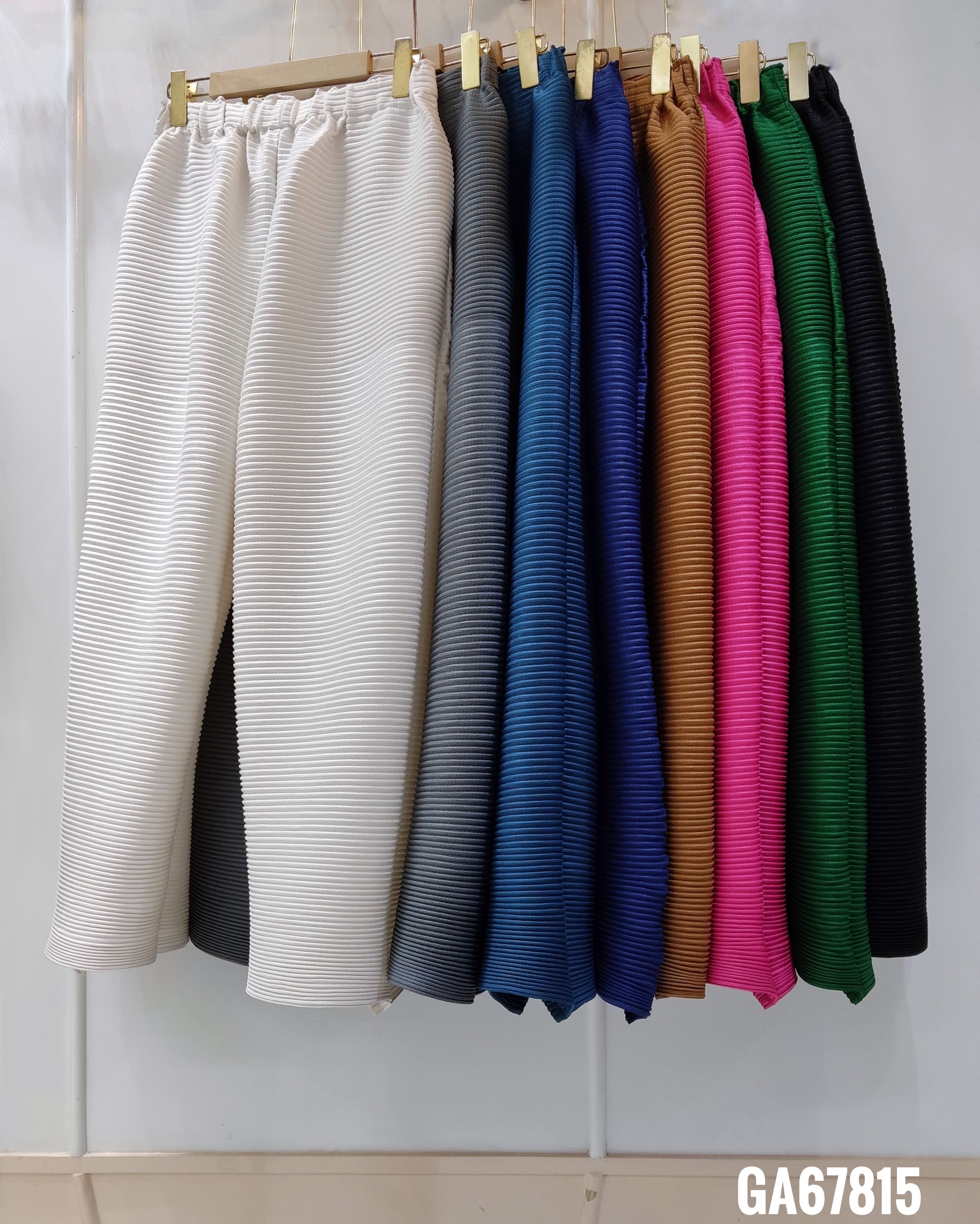 ยาว 36.5 นิ้ว 2MUAY รุ่น GA67815 กางเกงพลีทคุณภาพ STRAIGHT LEG PLEATED PANTS 8 สี FREE SIZE