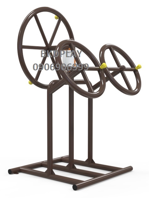 เครื่องออกกำลังกายกลางแจ้งผู้ใหญ่,บริหารแขน-หัวไหล่-ยืดเส้น (แบบหมุนวงล้อผสม),ลานกีฬาอเนกประสงค์ ,สวนสาธารณะ ,เทศบาล ,หมู่บ้าน ,ผลิตในไทย ,สั่งทำตามสีที่ต้องการได้