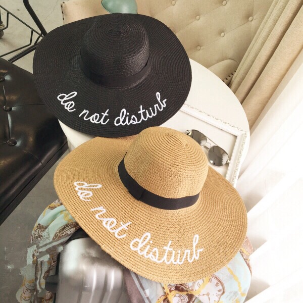 หมวกปีกกว้างกันแดด ปักDo Not Disturb (มี 6 สี)