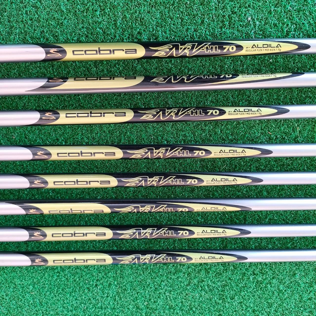 ชุดเหล็ก KING COBRA 3100 I/H มีเหล็ก 3 - 9 PW ทั้งหมด 8 ชิ้น ก้าน ALDILA NV-HL70 FLEX R ก้านดีมากๆ COBRA เน้นตีง่ายๆ