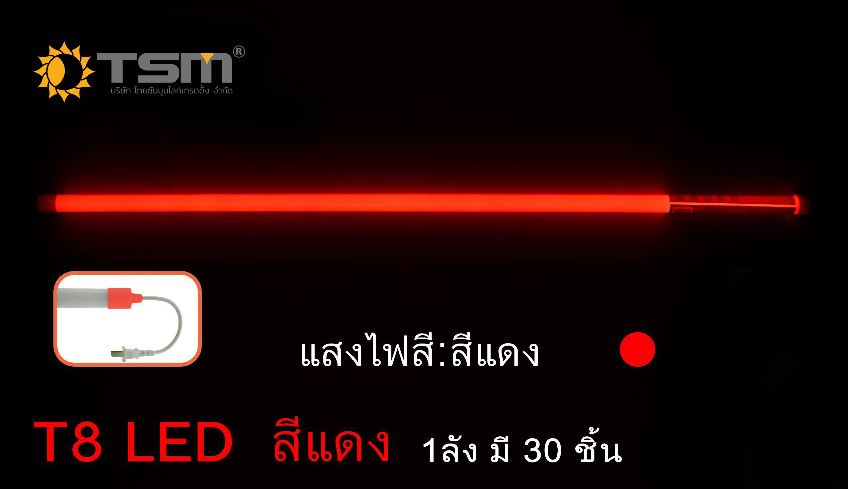 หลอดนีออนสีT8 กันน้ำหลอดงานวัด หลอดไฟงานวัด LED หลอดนีออนสี พร้อมปลั๊ก18W