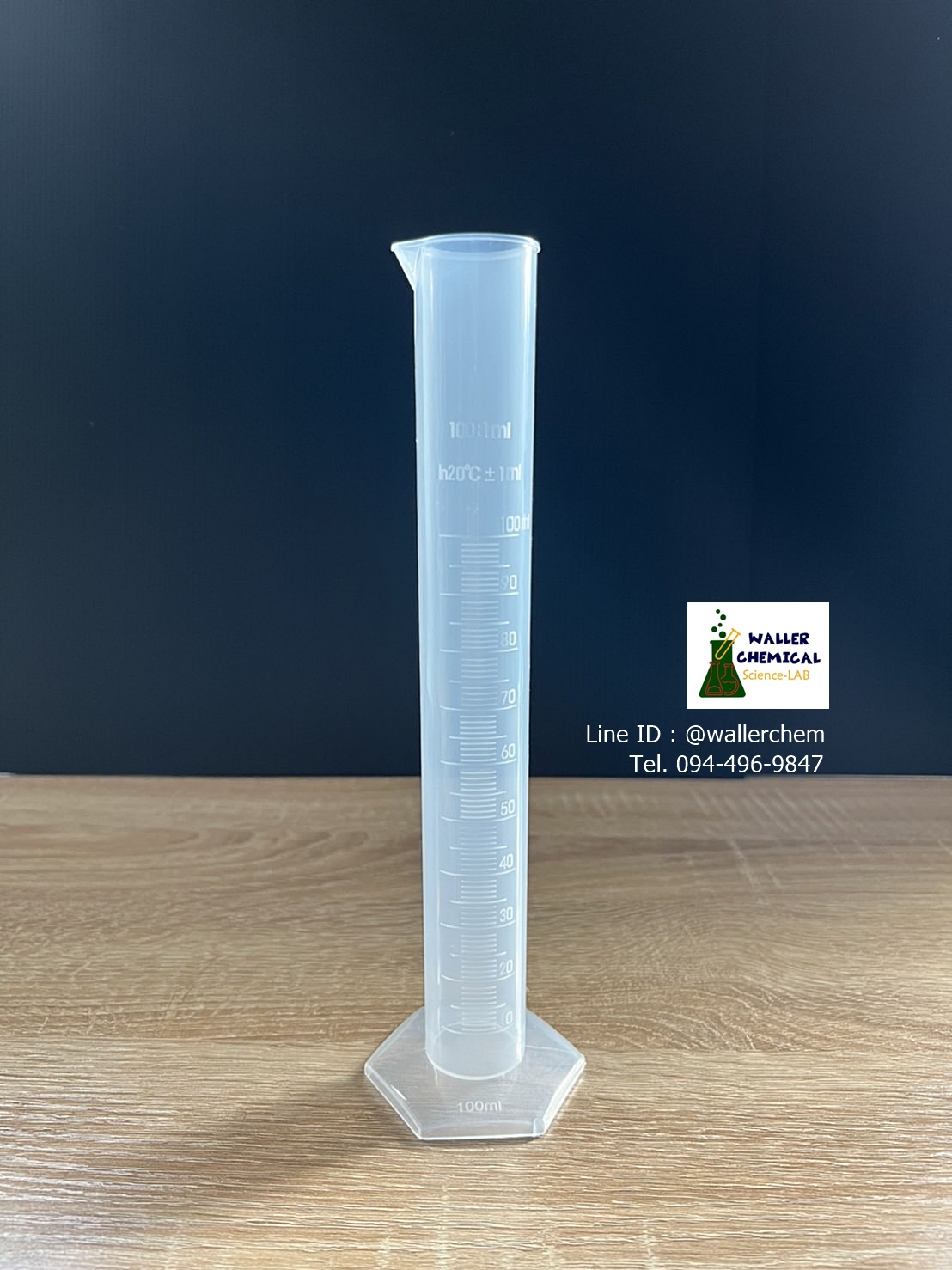 กระบอกตวงพลาสติก ขนาด 100ml Cylinder Plastic (PP)