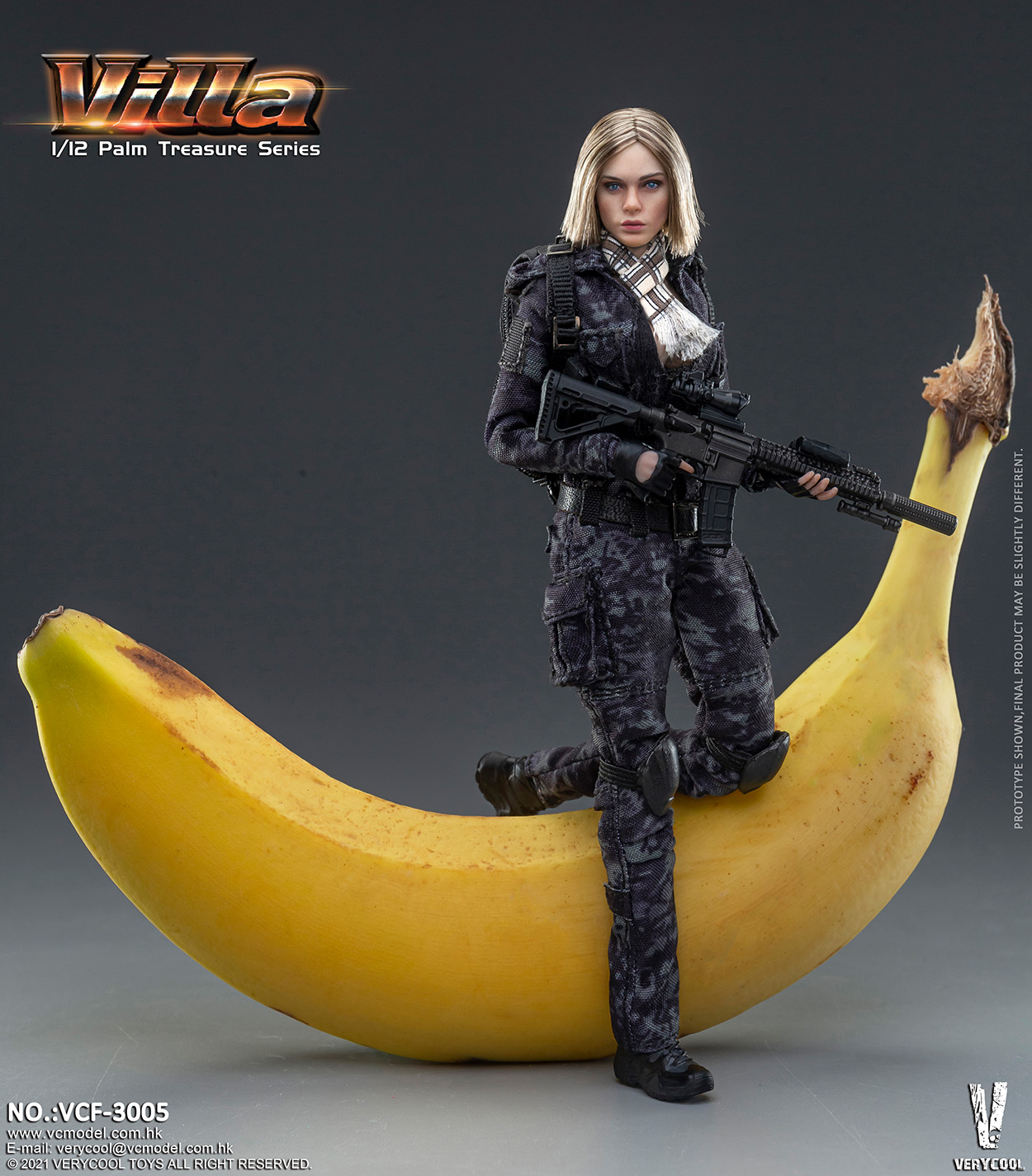 [สั่งจอง] VERYCOOL VCF-3005 1/12 Palm Treasure Series Black MC Camouflage Women Soldier - Villa