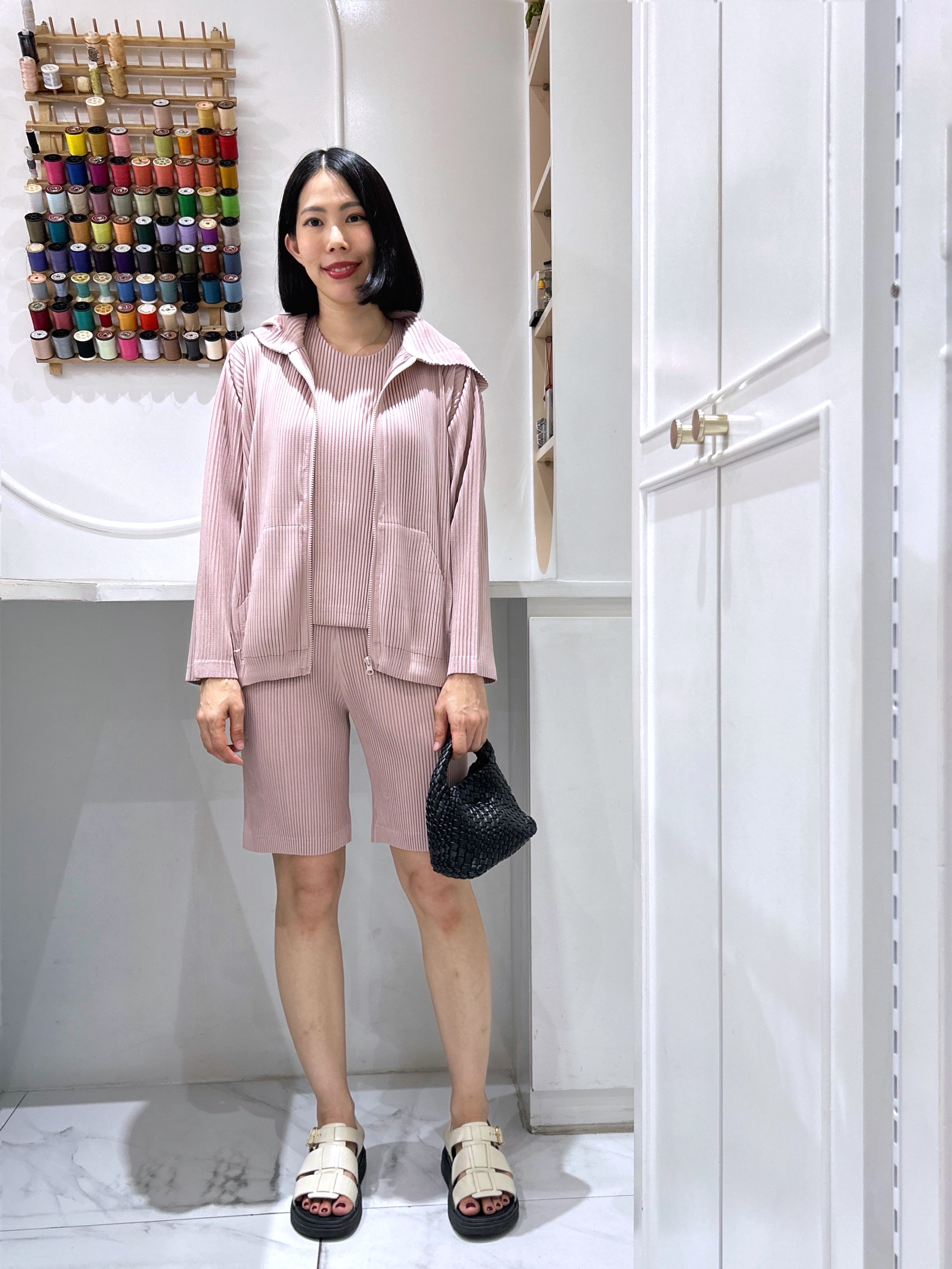 SET 3 ชิ้น 2MUAY รุ่น GA67810 CASUAL THICK HOODED PLEATED SET 6 สี FREE SIZE