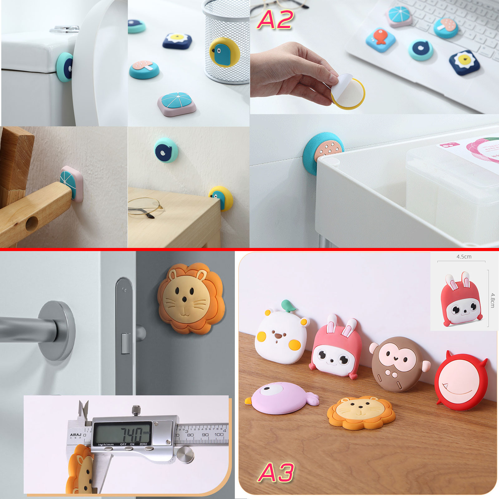 ซิลิโคนกันกระแทก มีหลายลาย กันกระแทกมุมโต๊ะ ขอบโต๊ะ ฝาชักโครกลูกบิดประตู ตัวกันประตูกระแทก ซิลิโคนลายการ์ตูน