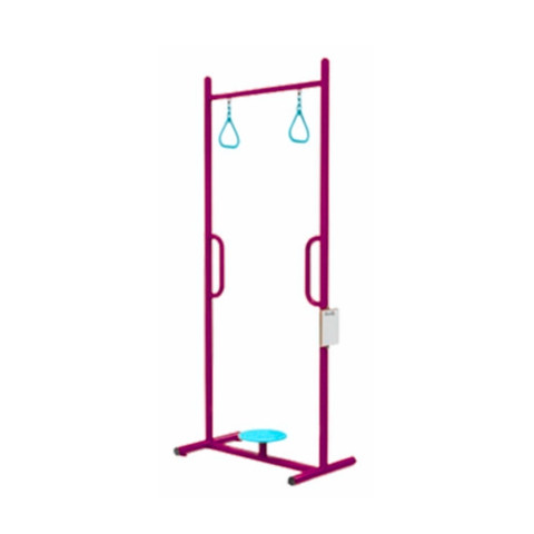 เครื่องออกกำลังกายกลางแจ้งผู้ใหญ่ ,บริหารแขน-หัวไหล่-เอว (แบบบาร์ห่วงโหน-บิดตัว),ลานกีฬาอเนกประสงค์ ,สวนสาธารณะ ,เทศบาล ,หมู่บ้าน ,ผลิตในไทย ,สั่งทำตามสีที่ต้องการได้ ขนาด 60x100x220 ซม.