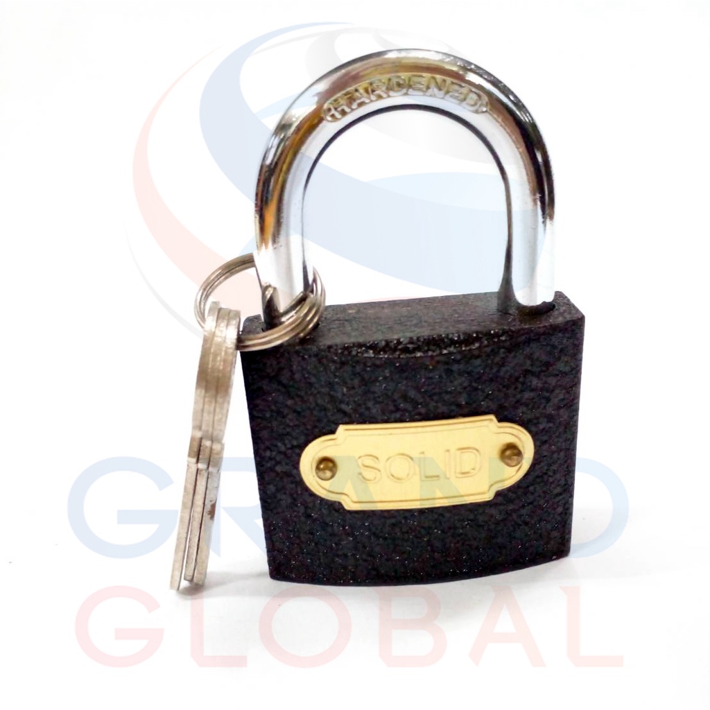 กุญแจสปริงดำ 50 mm. คอสั้น กุญแจดำ กุญแจเหล็กดำ กุญแจล็อค กุญแจ คุณภาพดี ล็อคแน่น แข็งแรง แม่กุญแจดำ คอยาว 50 มม.