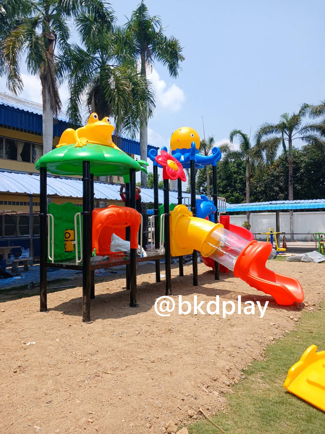 โปรโมชั่นเครื่องเล่นสนามโครงสร้างเสา 114 เครื่องเล่นสนามกลางแจ้ง ,สนามเด็กเล่น,เครื่องเล่นสนามราคาถูก OutdoorPlayground , ของเล่นสนาม, สำหรับบริจาคสนามเด็กเล่น พร้อมส่ง