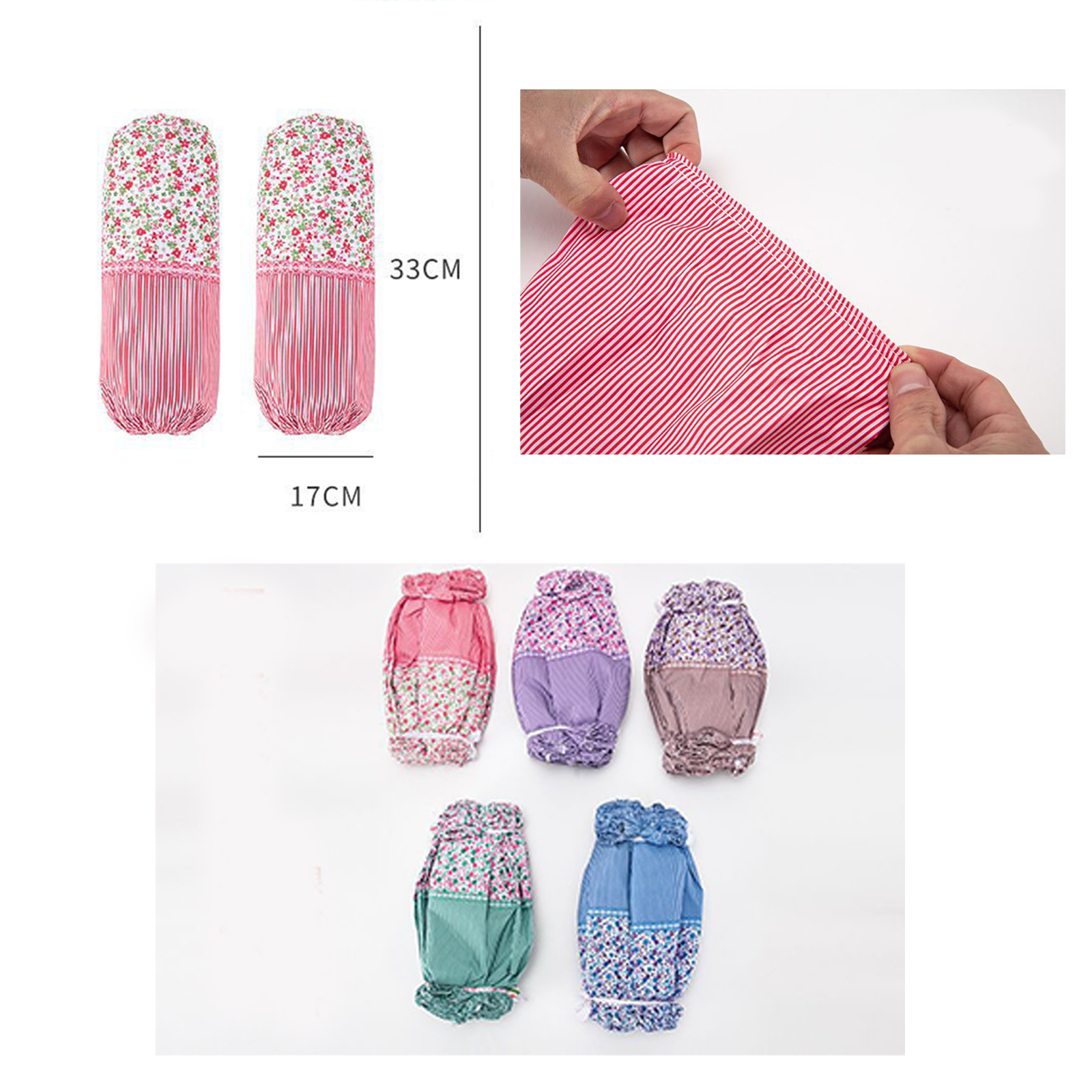 ปลอกแขนทำอาหาร 1คู่(2ข้าง) ปลอกแขนทำอาหาร วัสดุผ้าโพลีเอสเตอร์ มีให้เลือกหลายสี หลายแบบ