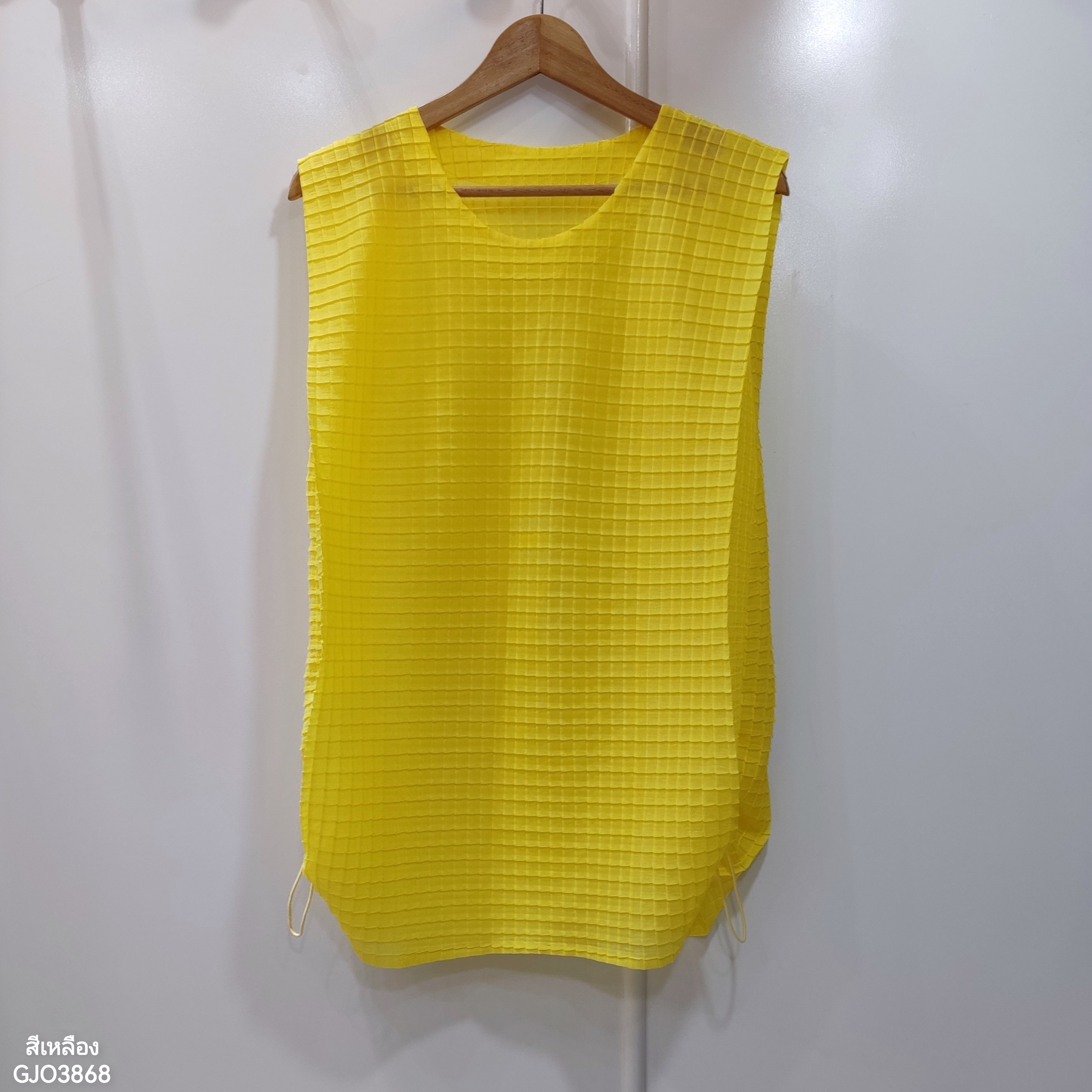 ปรับราคาลง20%!! 2MUAY รุ่น GJO3868 เสื้อพลีททรง OVER SIZE ปรับขนาดได้ SLEEVELESS SQUARE PLEATED TOP 9 สี FREE SIZE