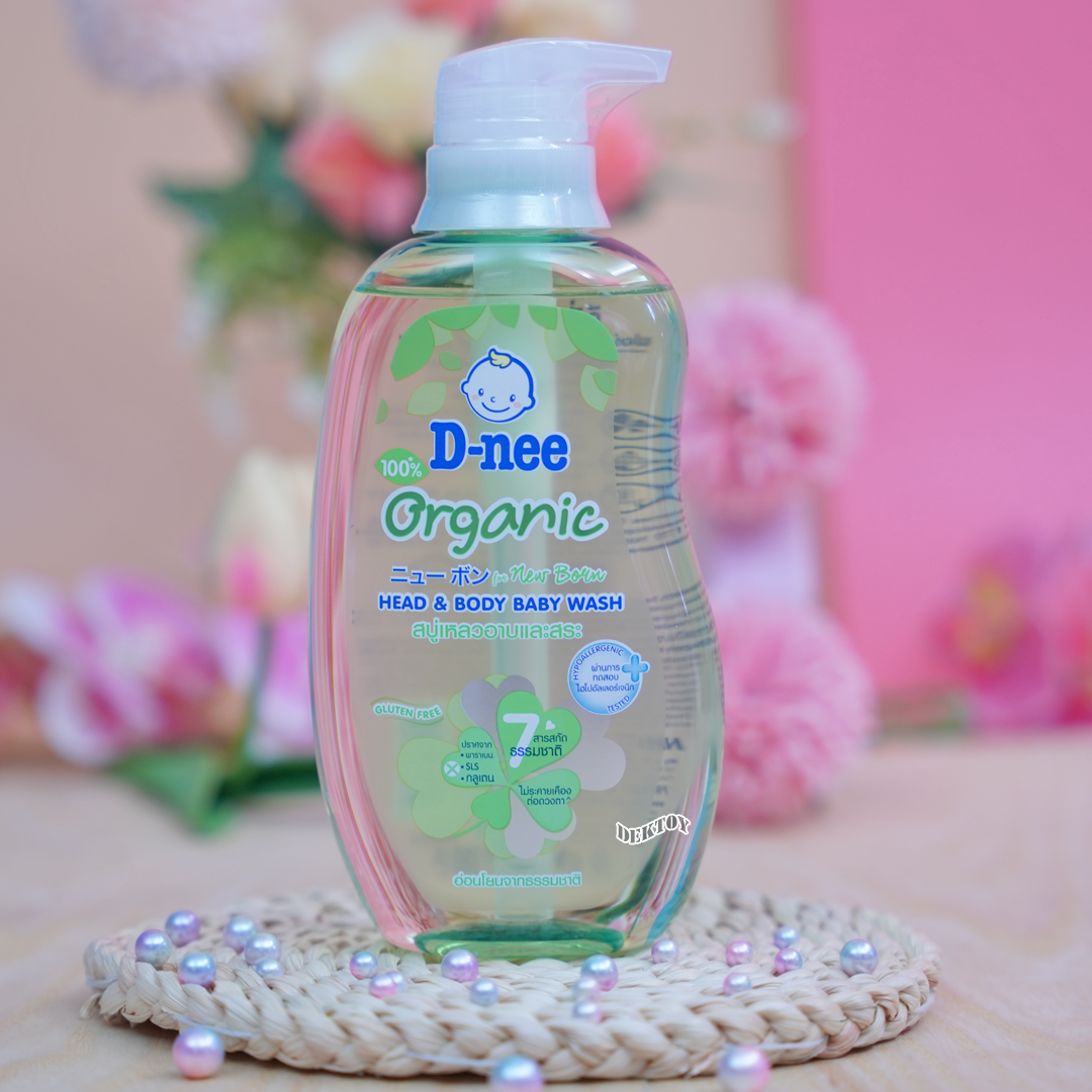 D-nee organic ดีนี่ ออร์แกนิค สบู่เหลวอาบและสระผม ฟอร์นิวบอร์น380มล.