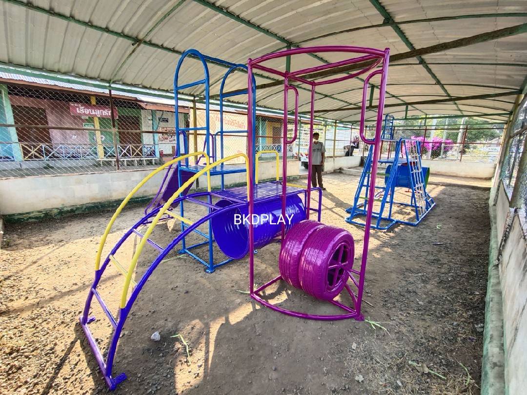 ชุดรวมB เครื่องเล่นสนามกลางแจ้ง ,เครื่องเล่นสนามเหล็ก สไลเดอร์ อุโมงค์ บาร์โหน ปีนป่าย OutdoorPlayground,ผลิตเครื่องเล่นสนาม,เครื่องเล่นในสนามเด็กเล่น,เครื่องเล่นงบสพฐ.,ประชารัฐ, ราคาโรงงาน ขนาดไม่น้อยกว่า 240 x 340 x 220 ซม.