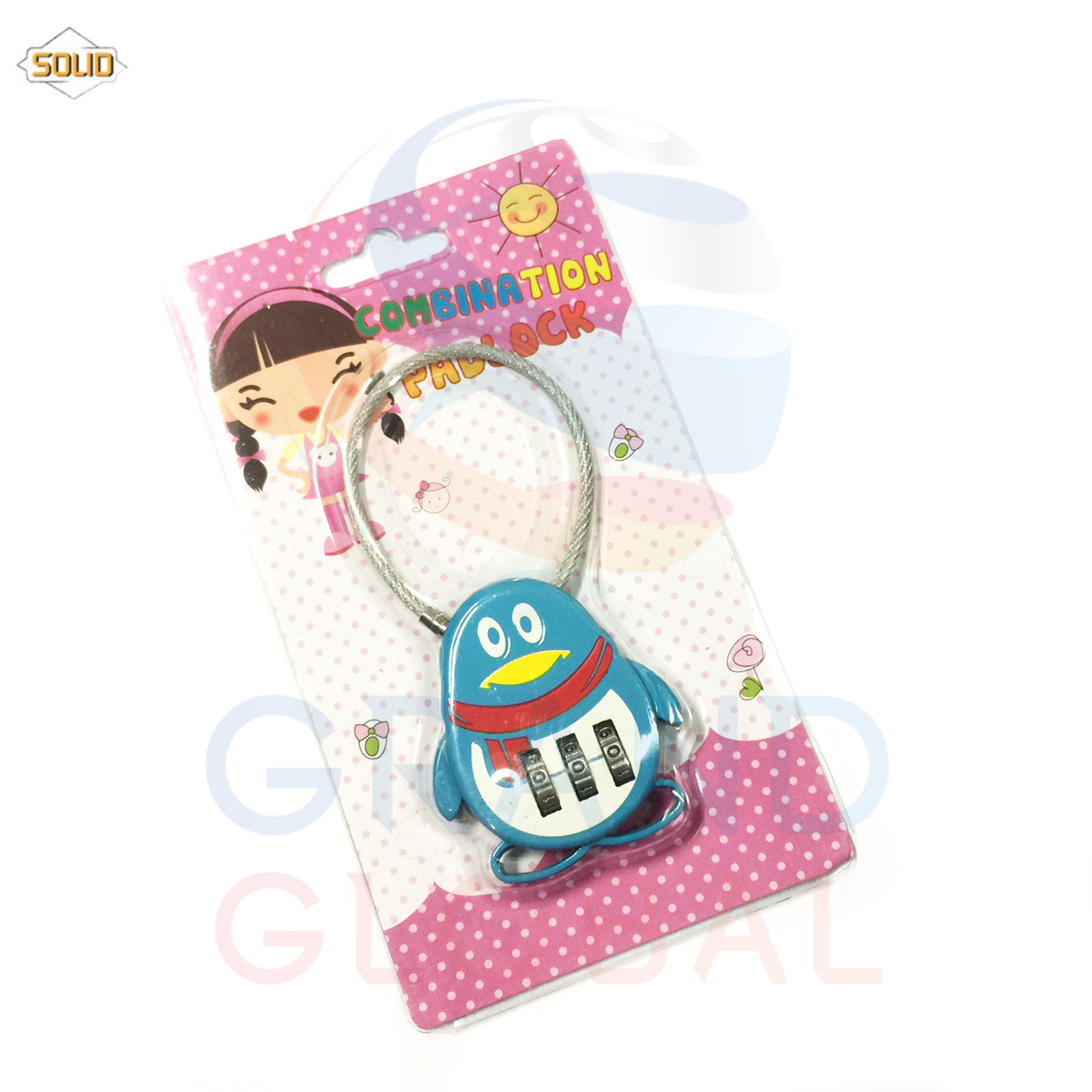 SOLID กุญแจ 3 รหัส ล็อค กระเป๋าเดินทาง แฟนซี รูปเพนกวิน