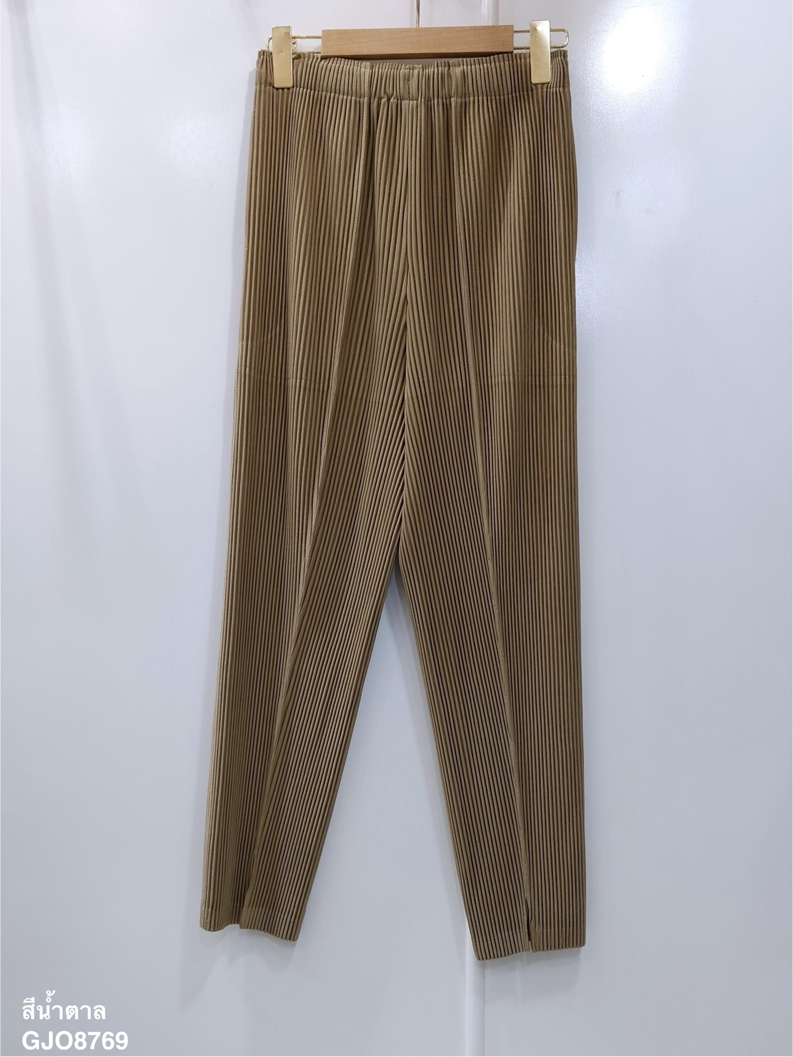 ยาว36,37นิ้ว!! 2MUAY รุ่น GJO8769 กางเกงผ้าหนาอัดพลีท THICK SLIM SPILT FRONT PLEATED PANTS 14 สี FREE SIZE