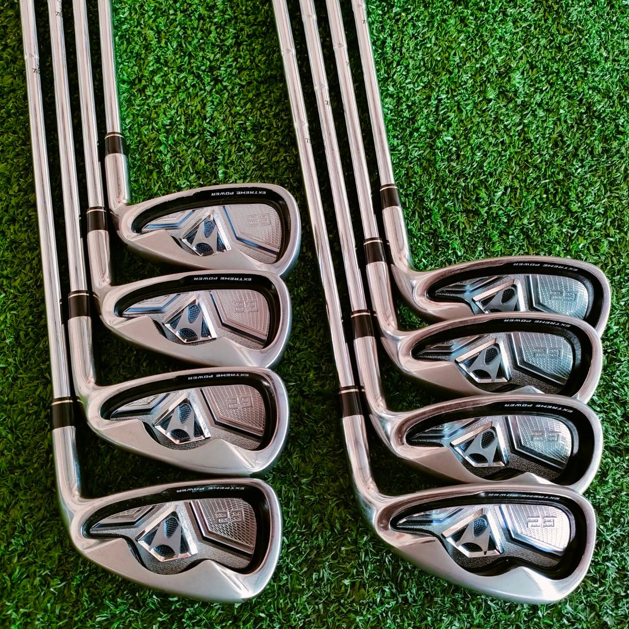 ชุดเหล็ก E2 EXTREME POWER มีเหล็ก 5-9 เเละ PW AW SW ก้าน E2 GOLF FLEX R สวยเดิม เป็นชุดเหล็กพรีเมี่ยมของเกาหลี ไม้กอล์ฟมือสอง ของแท้ BY NakaraLuxurious