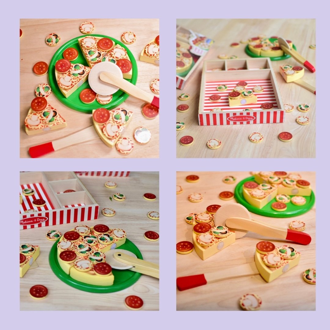 ชุดพิซซ่าพร้อมถาดไม้ Melissa & Doug Pizza Party - Wooden Play Food รุ่น 0167 ของเล่นเสริมพัฒนาการเด็ก