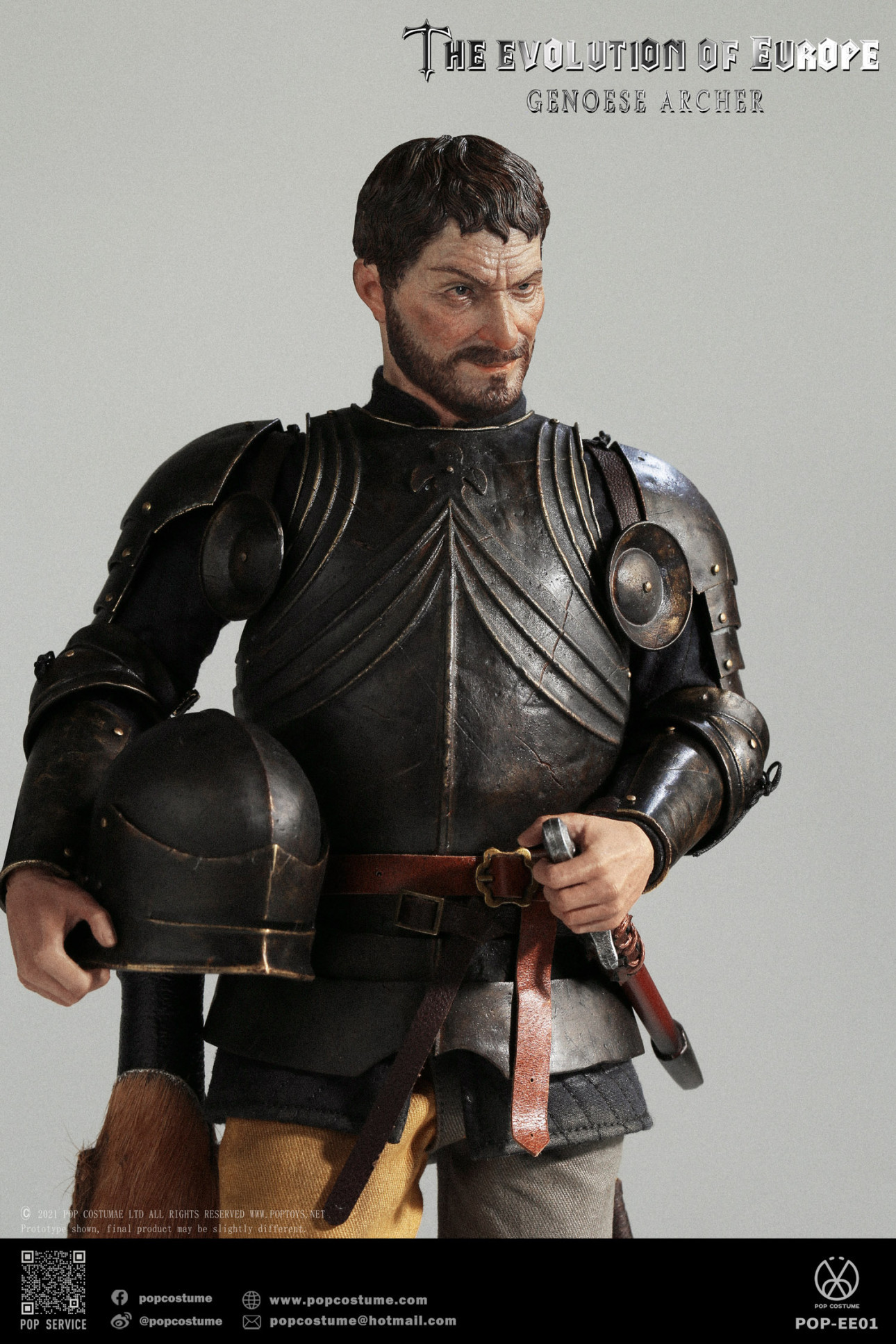 [สั่งจอง]POP COSTUME EE01 1/6 : The Evolution of Europe - Battle of Crécy 1346 French mercenaries-- Genoese crossbowmen Captain